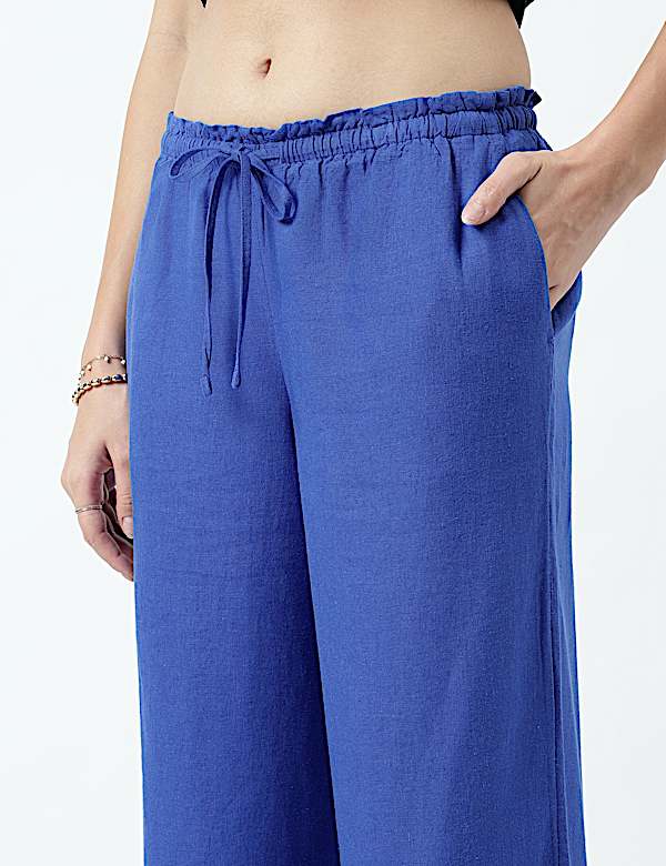 Linen Rich Striped Regular Fit Pants