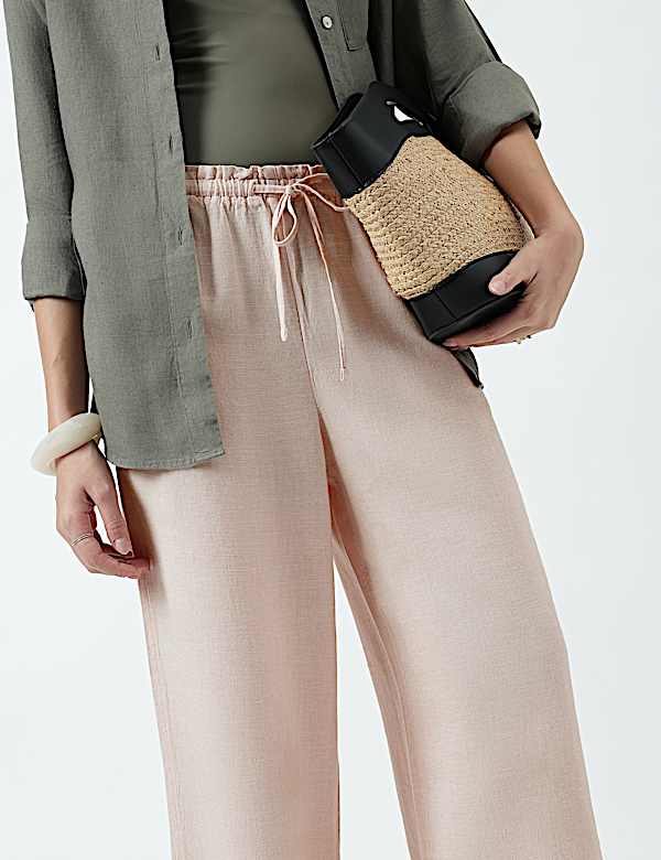 Linen Rich Striped Regular Fit Pants