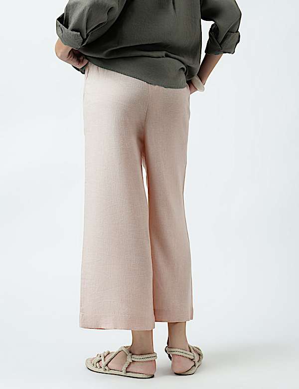 Linen Rich Striped Regular Fit Pants