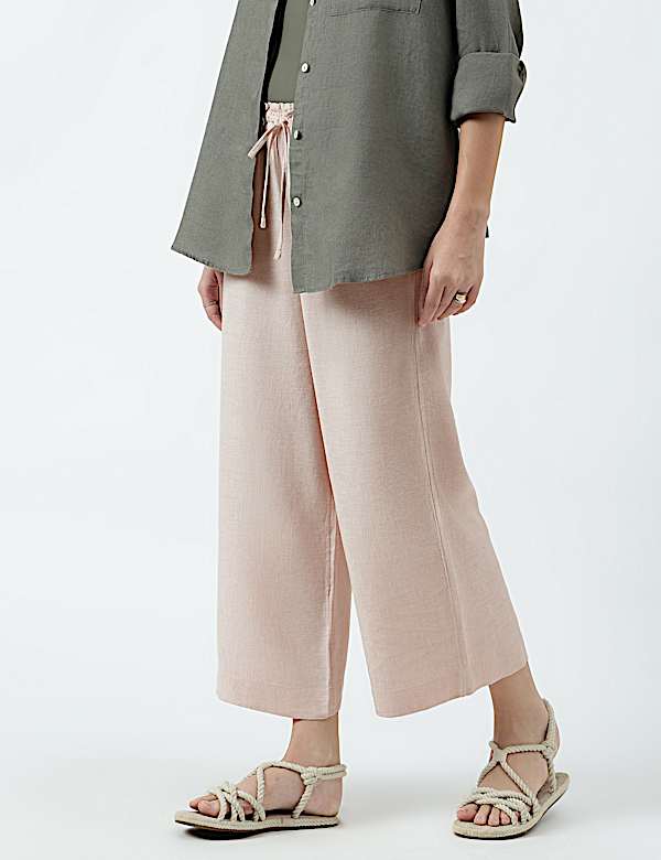 Linen Rich Striped Regular Fit Pants