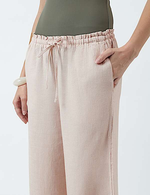 Linen Rich Striped Regular Fit Pants