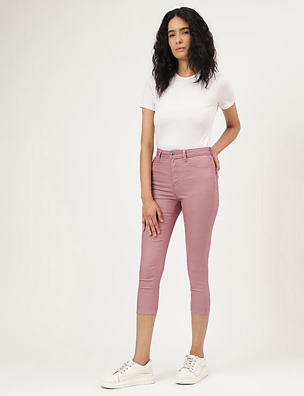 Cotton Mix Plain Slim Fit Jeggings