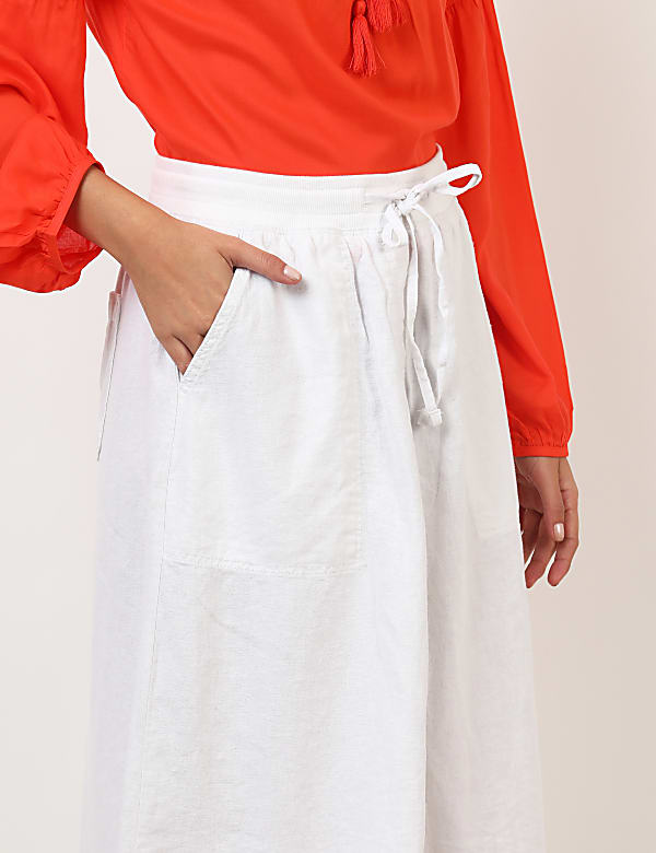 Linen Mix Plain Regular Fit Skirts