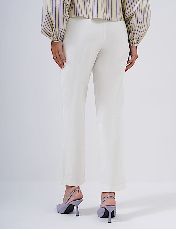 Cotton Rich Slim Fit Ankle Grazer Trousers