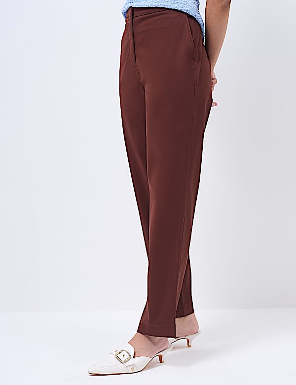 Cotton Rich Slim Fit Ankle Grazer Trousers