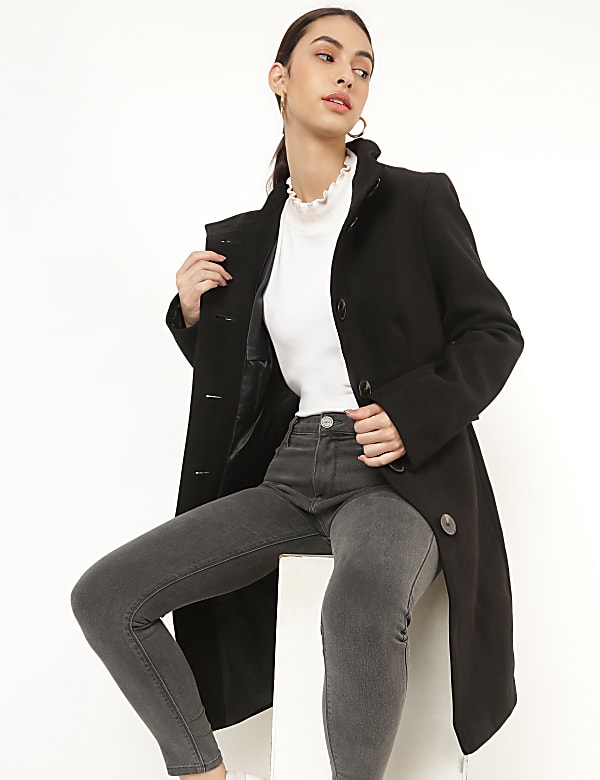 Funnel neck grey coat online