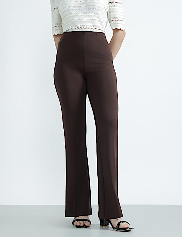 Viscose Rich Plain Slim Fit Trousers