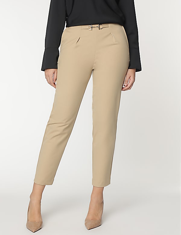 Viscose Mix Tapered Fit Trousers