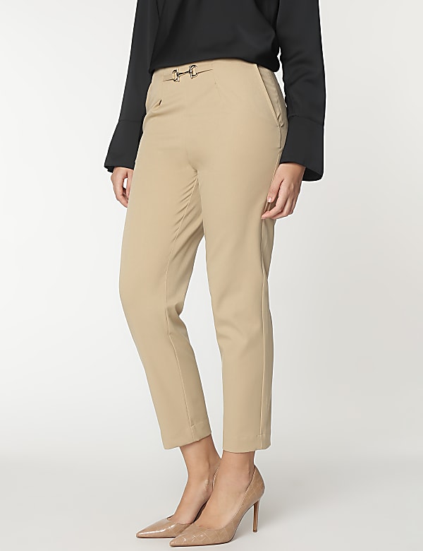 Viscose Mix Tapered Fit Trousers