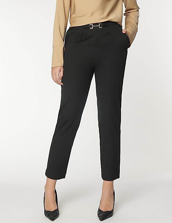 Viscose Mix Tapered Fit Trousers
