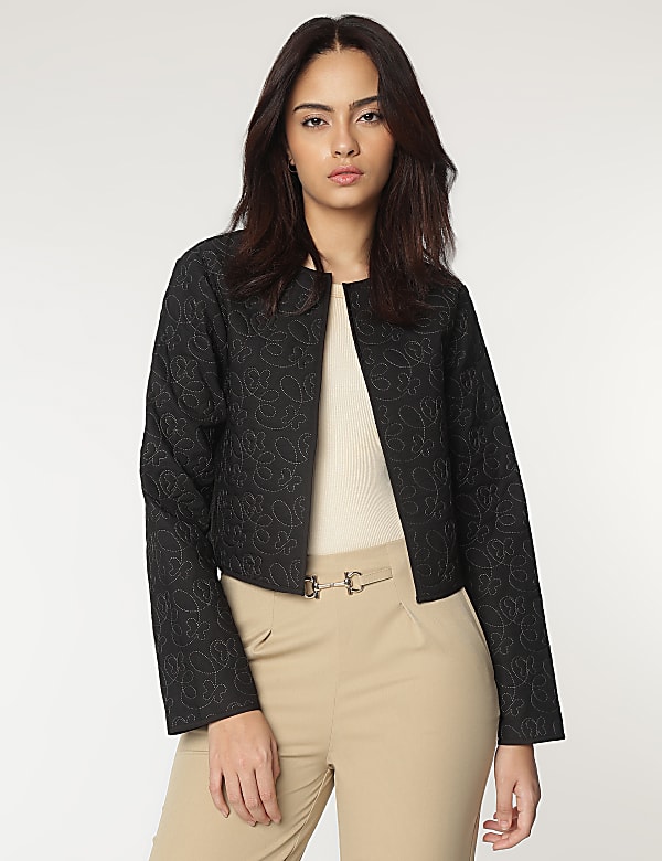 Round Neck Embroidery Jacket