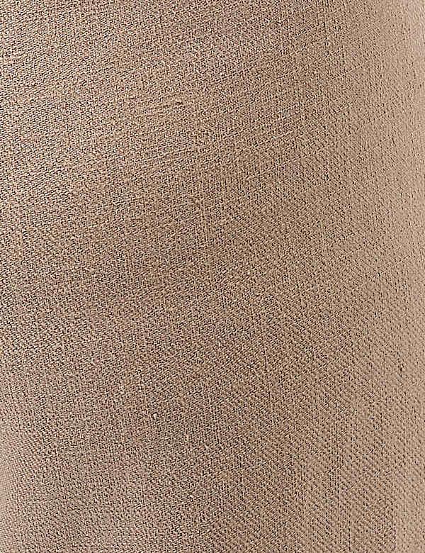 Linen Rich Pleat Front Cropped Trousers