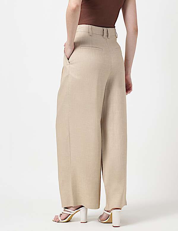 Flax Mix Plain Regular Fit Trousers