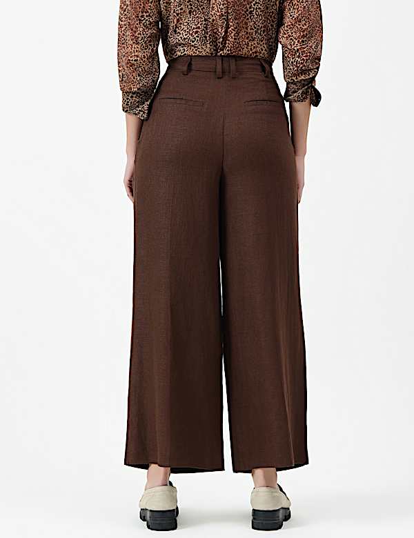 Linen Rich Textured Regular Fit Trousers