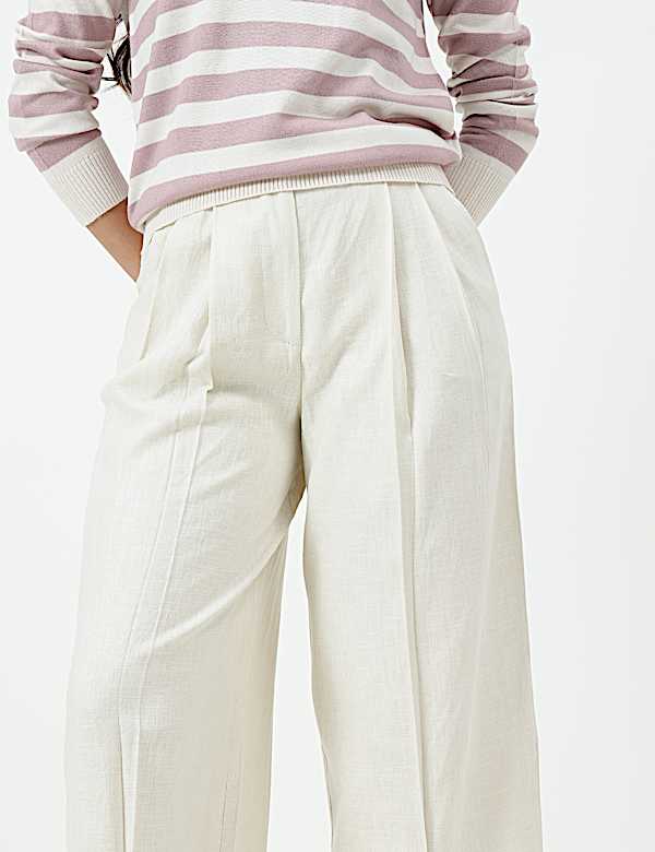 Linen Rich Textured Regular Fit Trousers