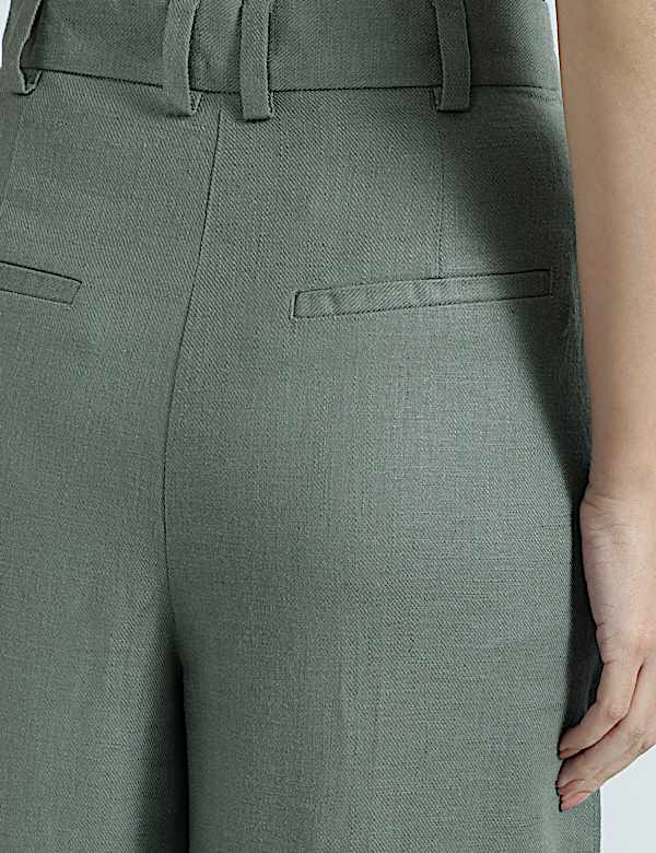 Linen Rich Textured Regular Fit Trousers