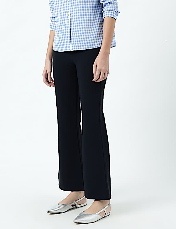 High Waist Side Zip Flared Trousers