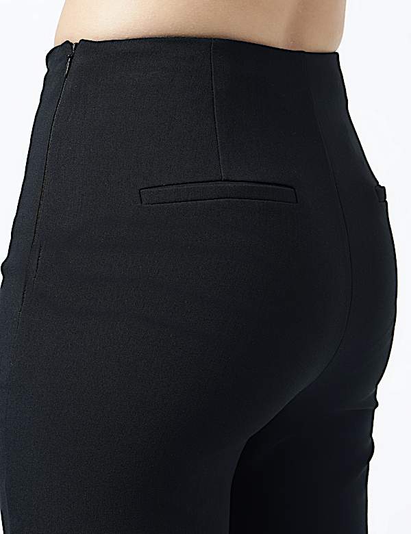 High Waist Side Zip Flared Trousers