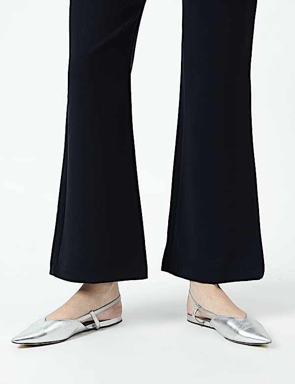 High Waist Side Zip Flared Trousers