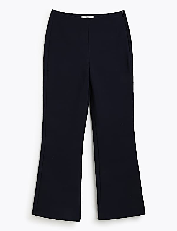 High Waist Side Zip Flared Trousers