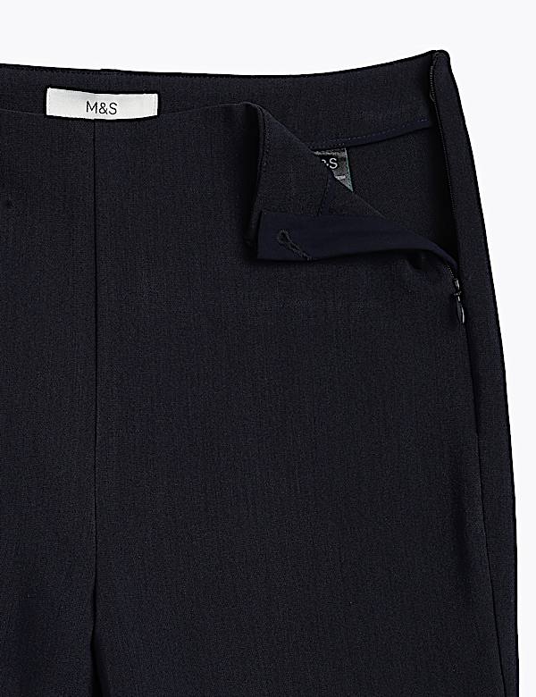 High Waist Side Zip Flared Trousers