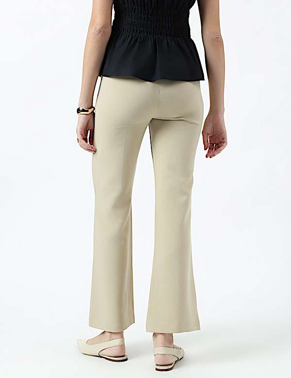 High Waist Side Zip Flared Trousers