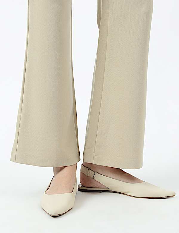 High Waist Side Zip Flared Trousers