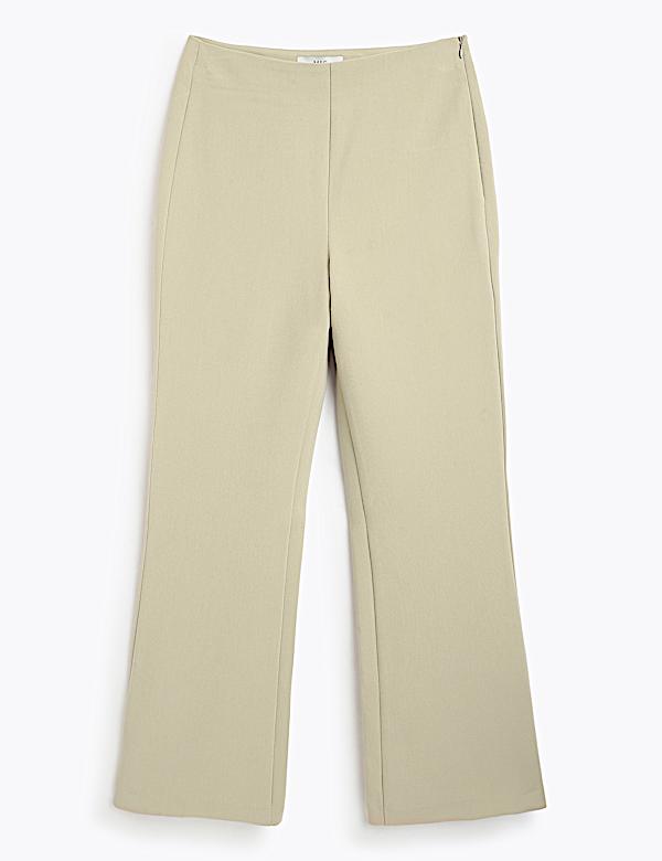 High Waist Side Zip Flared Trousers
