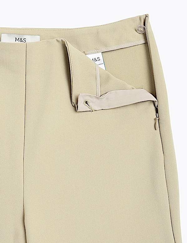 High Waist Side Zip Flared Trousers