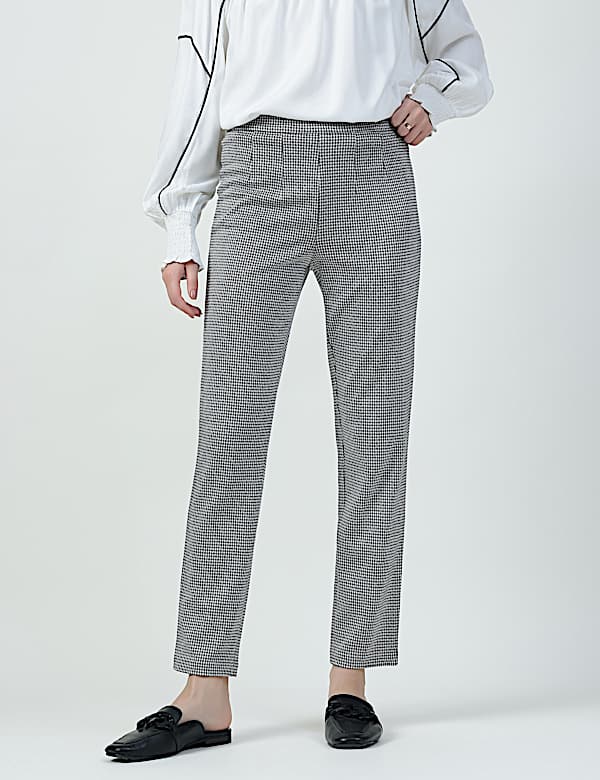 Viscose Rich Check Slim Fit Jeggings