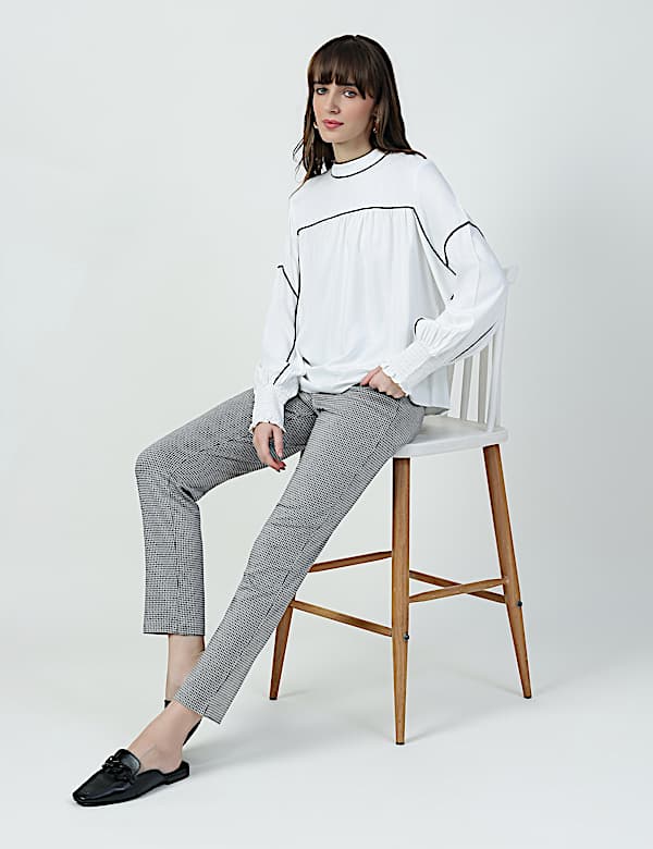 Viscose Rich Check Slim Fit Jeggings