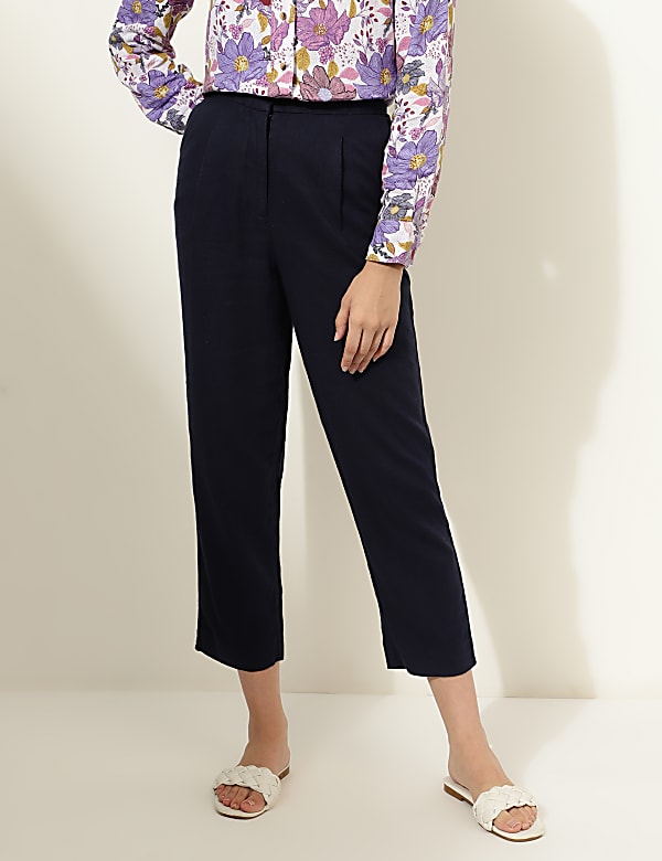 Linen Rich Straight Leg Trousers