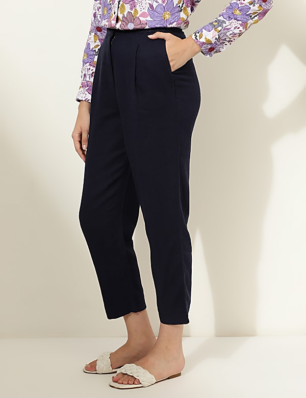 Linen Rich Straight Leg Trousers