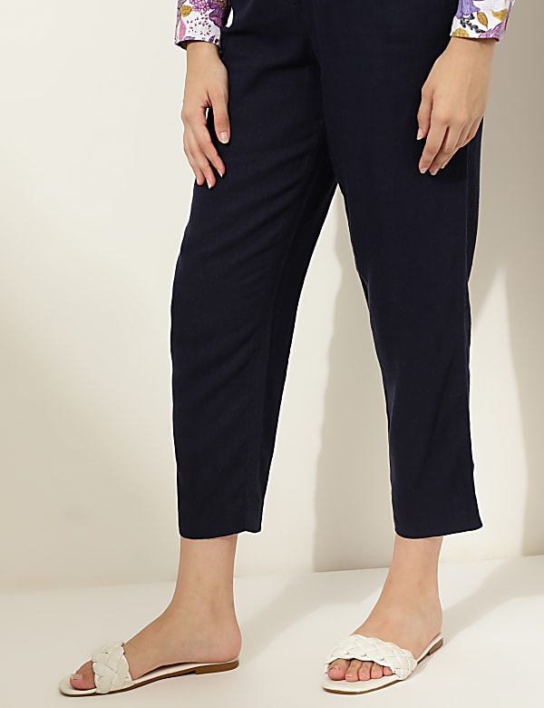 Linen Rich Straight Leg Trousers