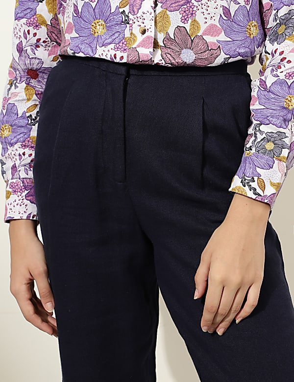 Linen Rich Straight Leg Trousers