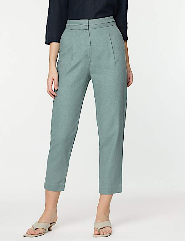 Linen Rich Straight Leg Trousers
