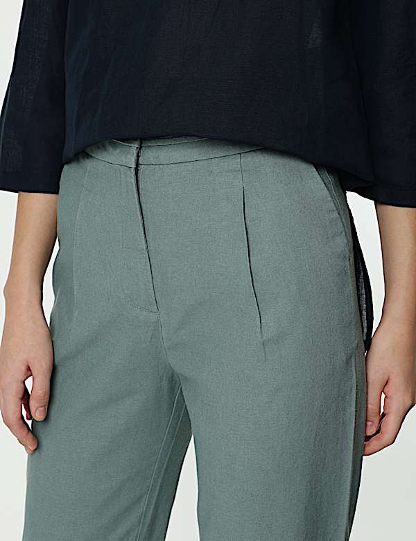 Linen Rich Straight Leg Trousers