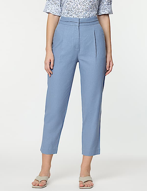 Linen Rich Straight Leg Trousers