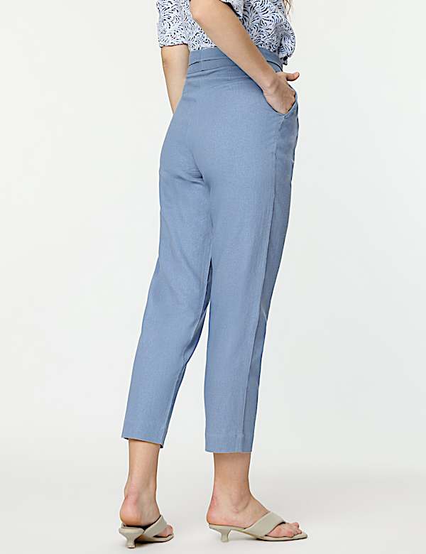 Linen Rich Straight Leg Trousers
