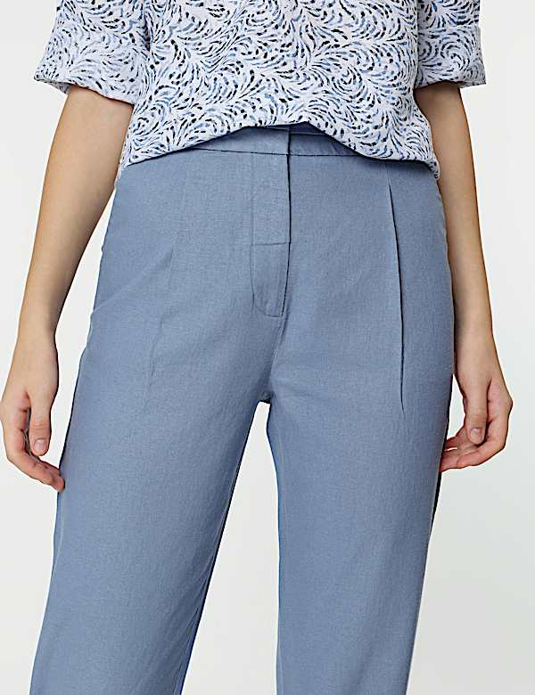 Linen Rich Straight Leg Trousers