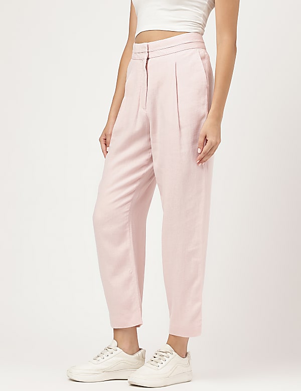 Linen Rich Straight Leg Trousers