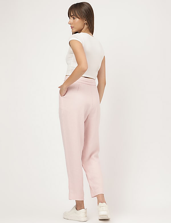 Linen Rich Straight Leg Trousers