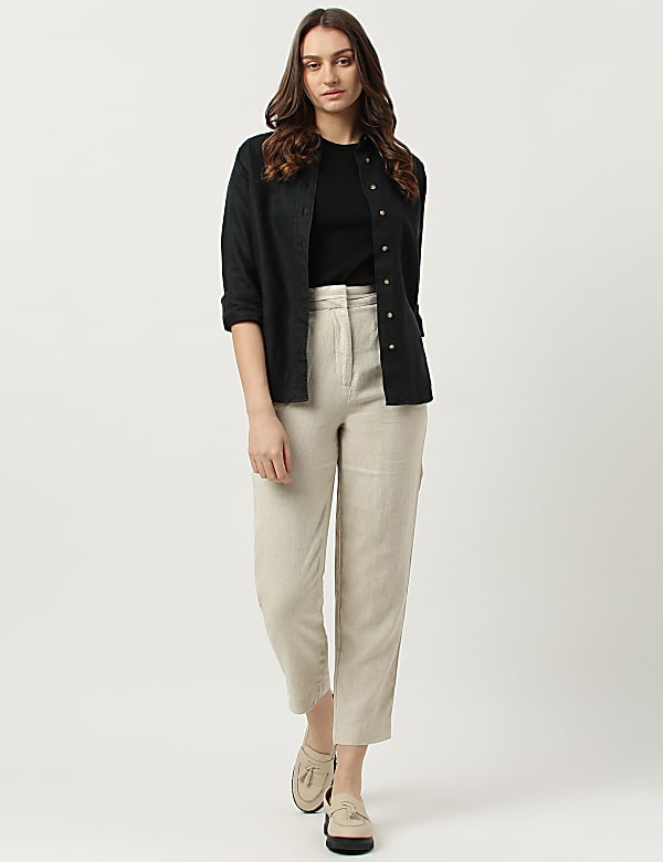Linen Rich Straight Leg Trousers