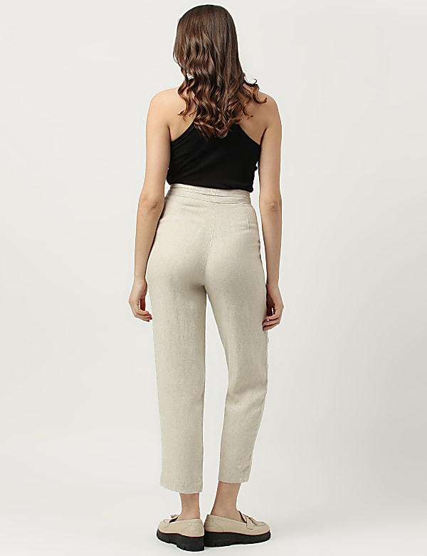 Linen Rich Straight Leg Trousers