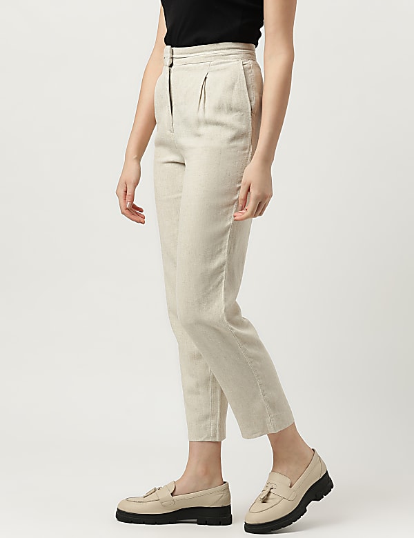 Linen Rich Straight Leg Trousers