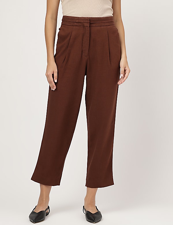 Linen Rich Straight Leg Trousers