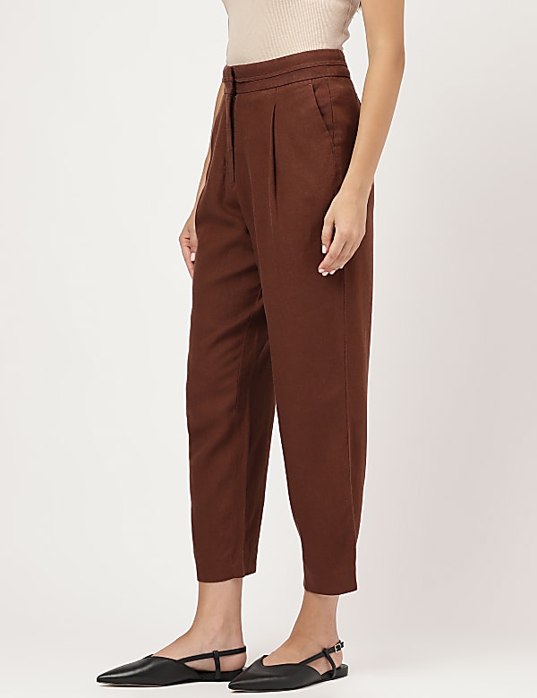 Linen Rich Straight Leg Trousers