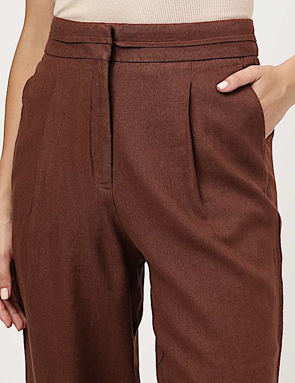 Linen Rich Straight Leg Trousers