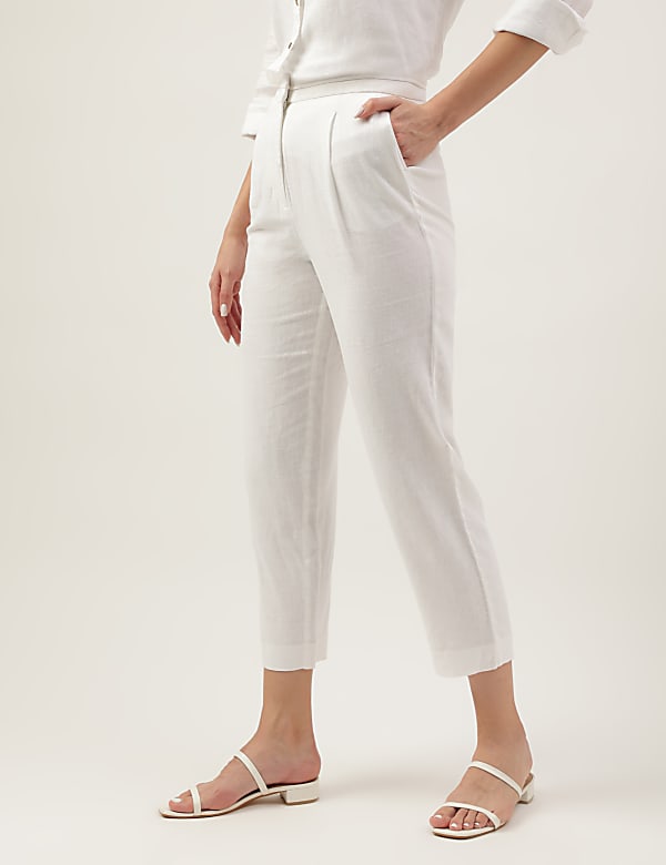 Linen Rich Straight Leg Trousers