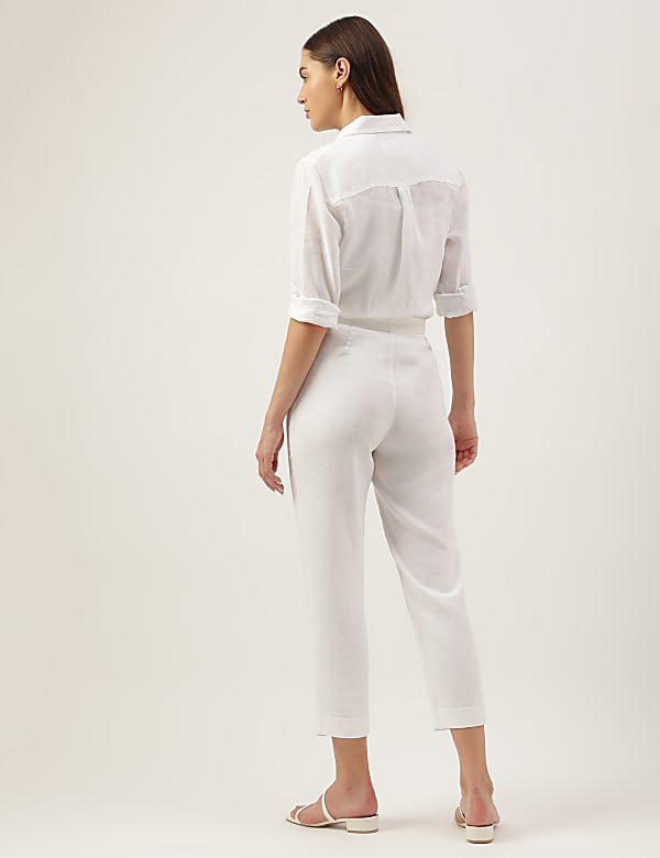 Linen Rich Straight Leg Trousers
